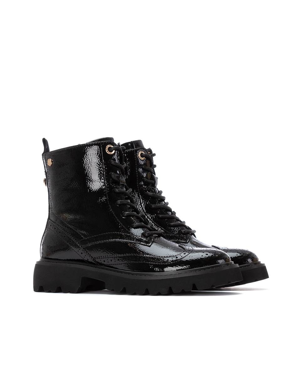 Botín de mujer con cordones - Carmela - Negro Negro-5
