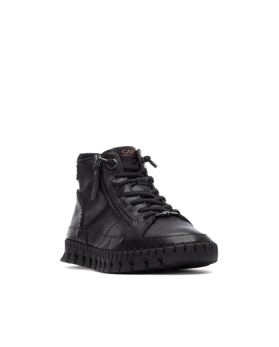 Botines básicos de mujer de piel con cordones - Carmela - Negro Negro-3