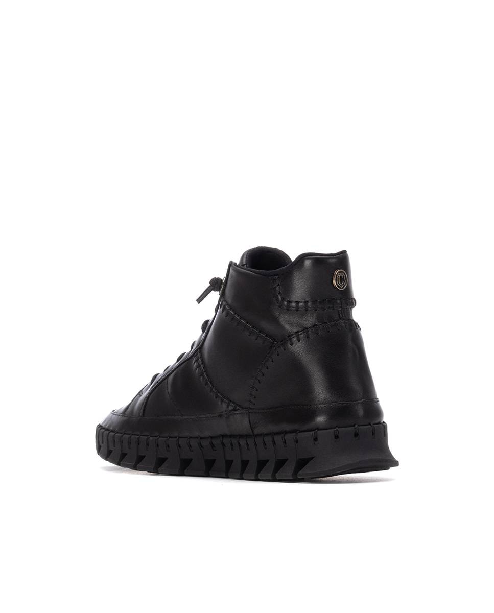 Botines básicos de mujer de piel con cordones - Carmela - Negro Negro-4