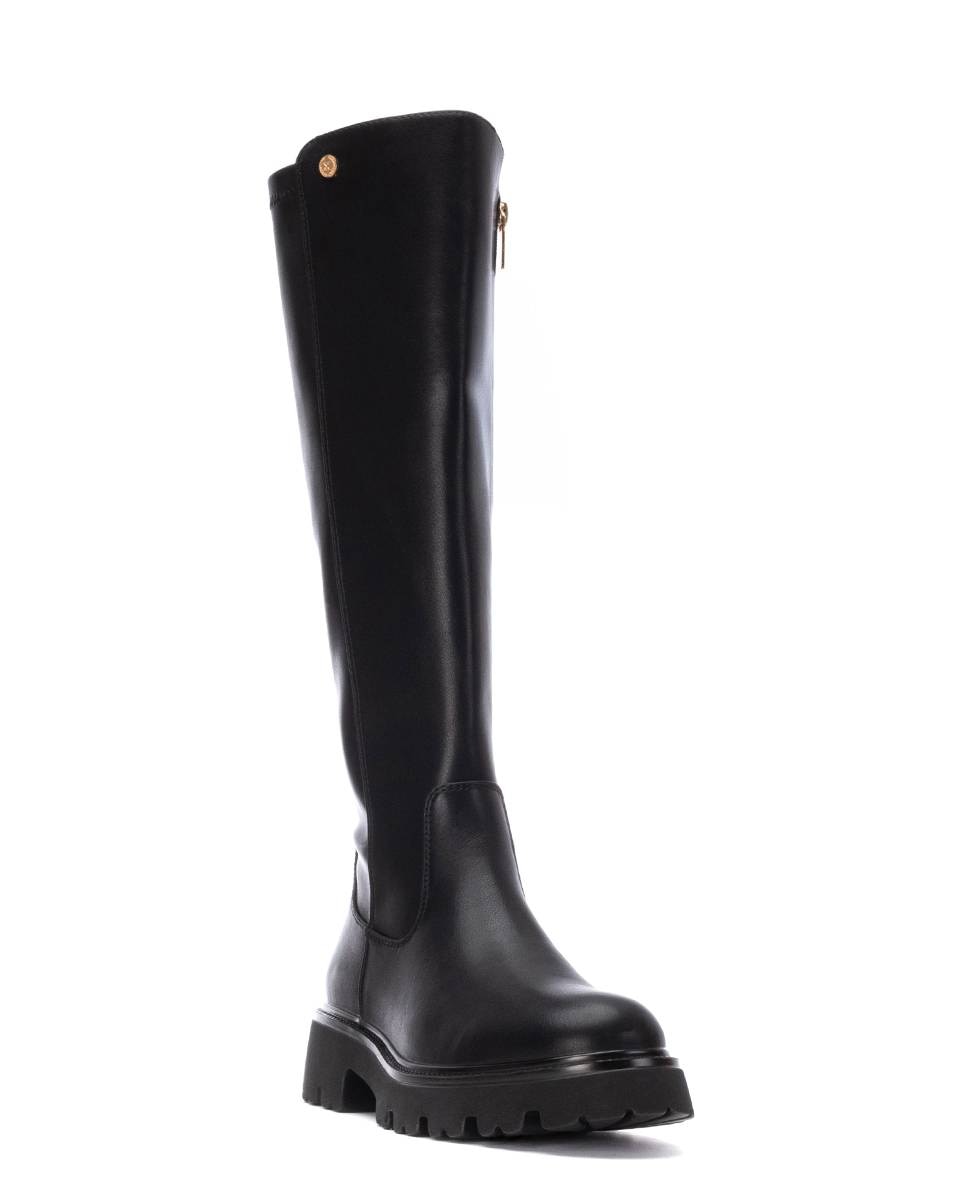 Bota con suela track de mujer plana elástica - Xti - Negro Negro-4