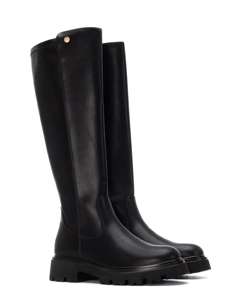 Bota con suela track de mujer plana elástica - Xti - Negro Negro-5