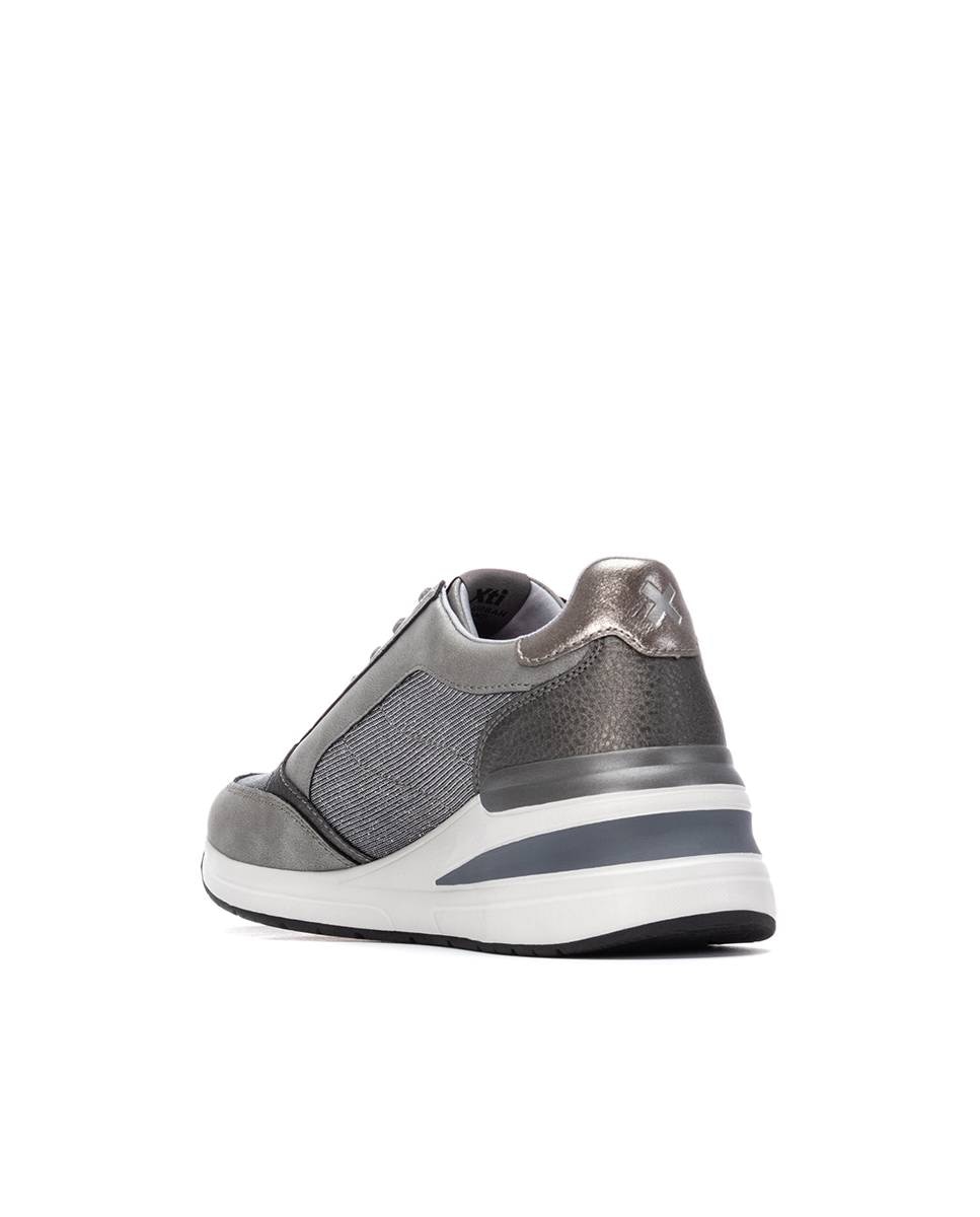 Zapatilla de mujer con cremallera - Xti - Gris Gris-4