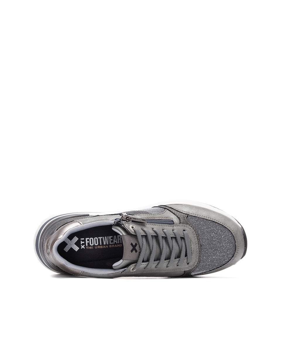 Zapatilla de mujer con cremallera - Xti - Gris Gris-7