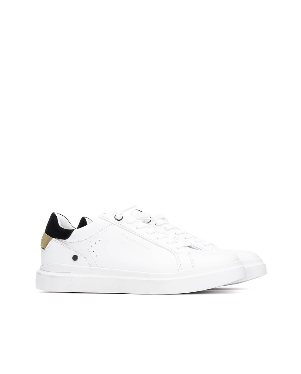 Zapatilla de hombre con cordones - Refresh - Blanco Blanco-4