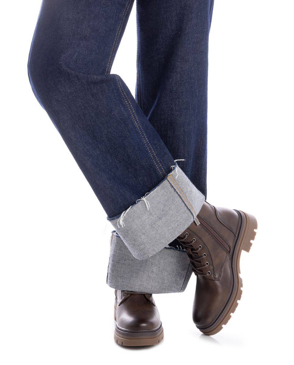Botín de mujer con cordones - Refresh - Marrón Marrón-2