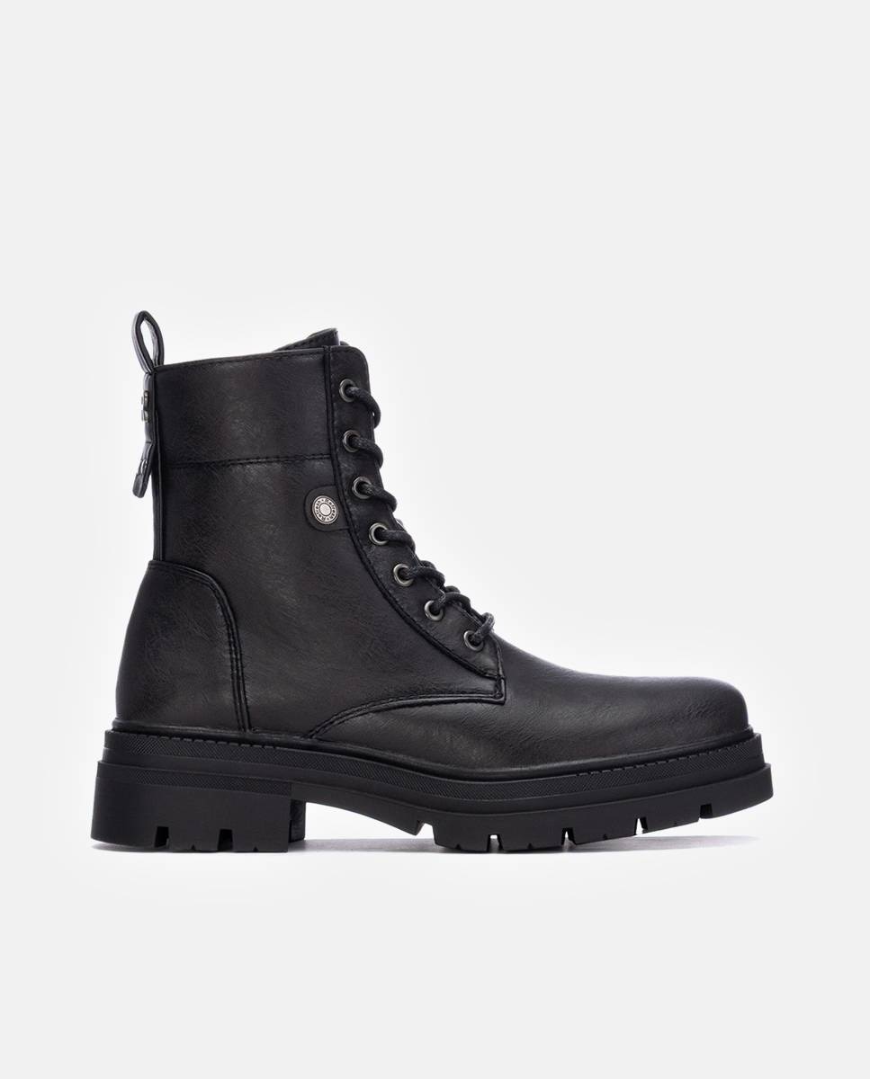 Botín de mujer con cordones - Refresh - Negro Negro-1
