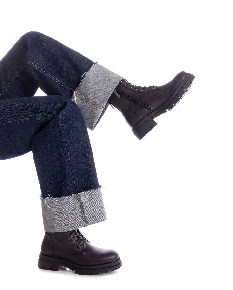 Botín de mujer con cordones - Refresh - Negro Negro-2