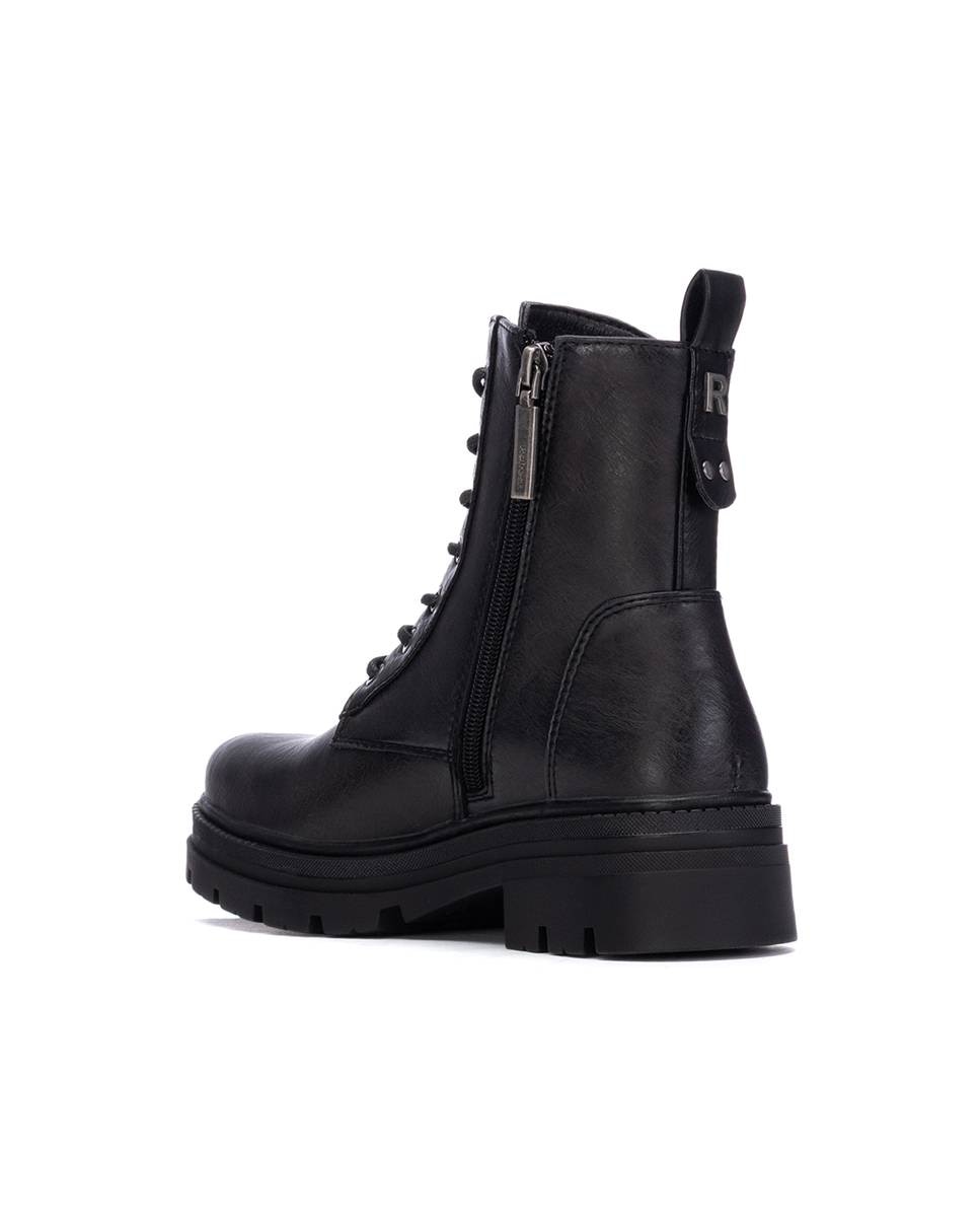 Botín de mujer con cordones - Refresh - Negro Negro-4