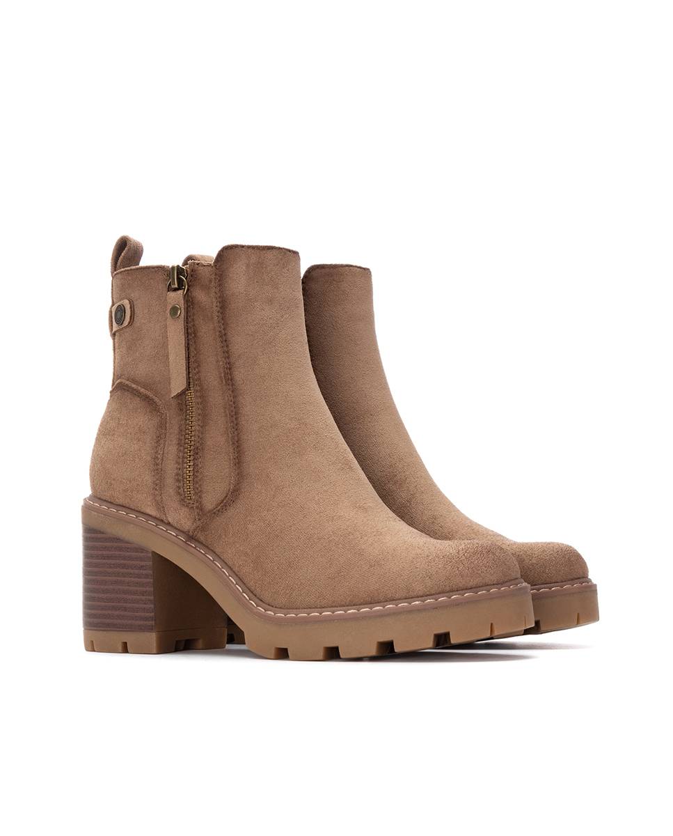 Botines básicos de mujer con cremallera - Refresh - Beige Beige-5