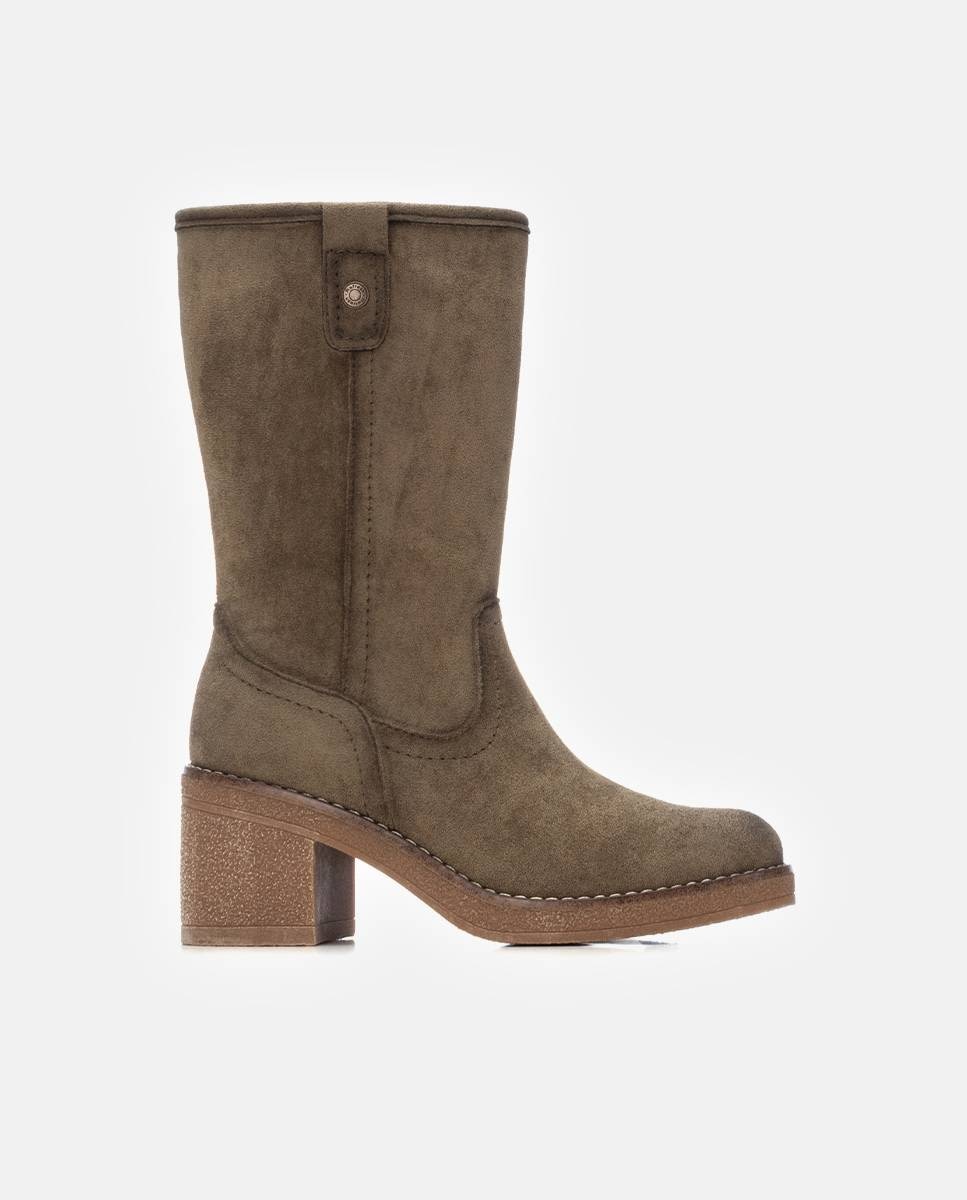 Botines de mujer con cremallera - Refresh - Kaki Kaki-1