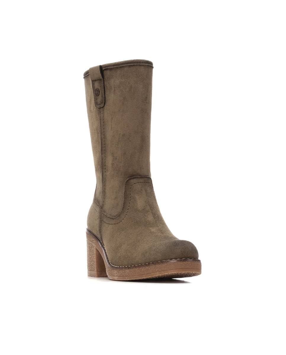 Botines de mujer con cremallera - Refresh - Kaki Kaki-3