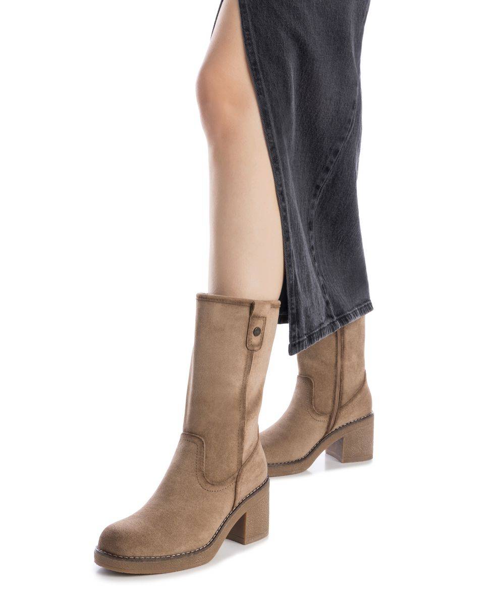 Botines de mujer con cremallera - Refresh - Beige Beige-2