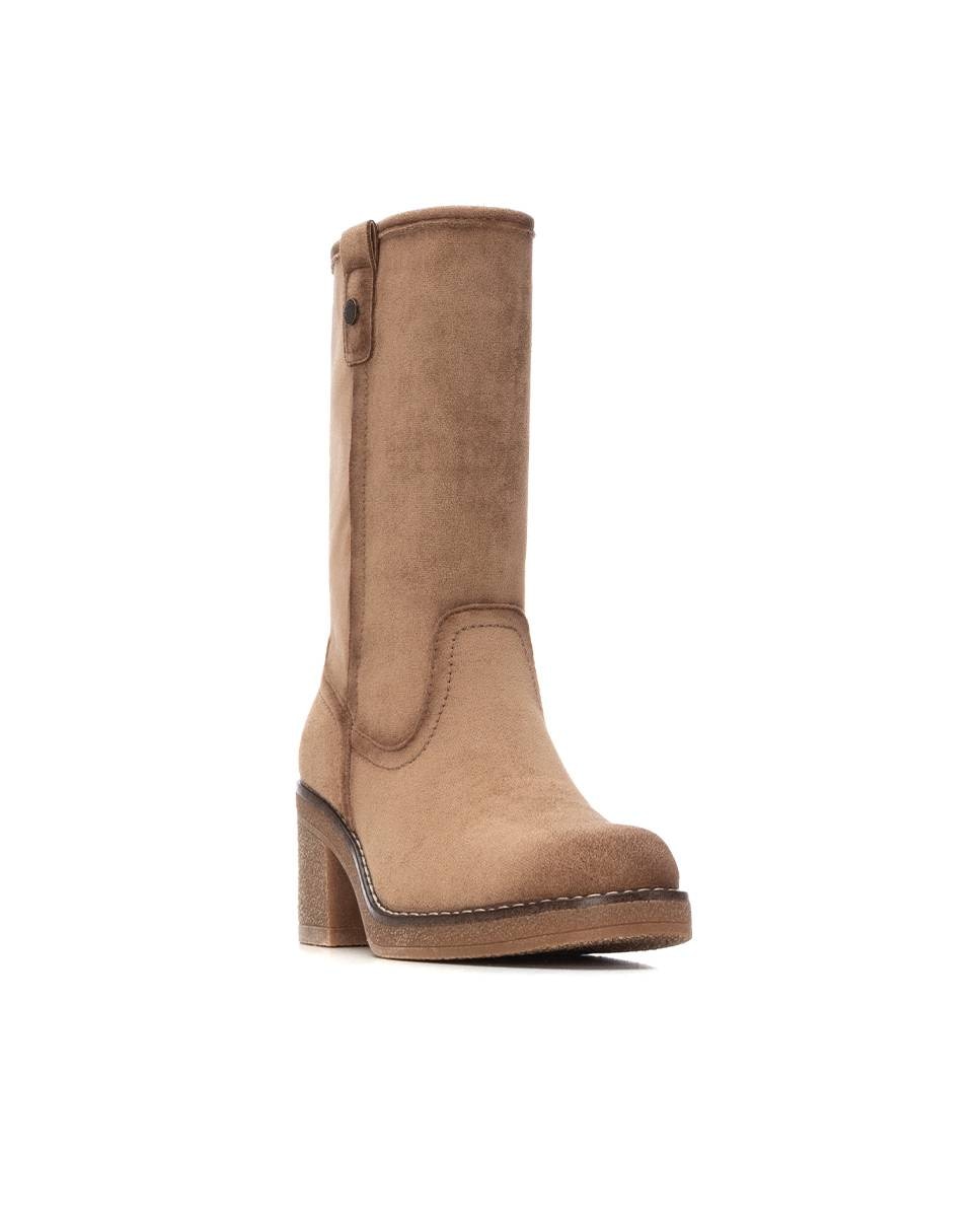 Botines de mujer con cremallera - Refresh - Beige Beige-3