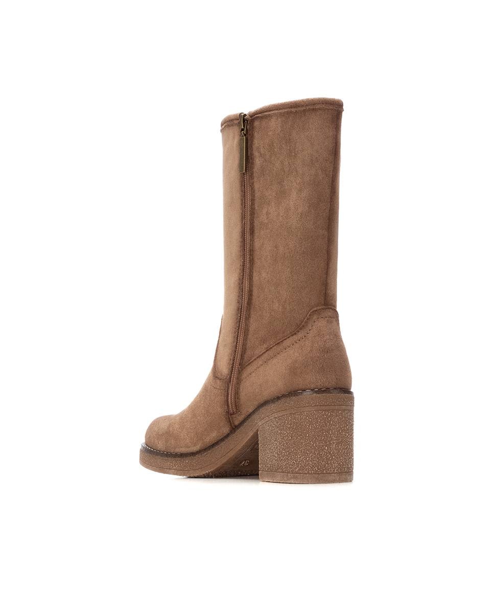 Botines de mujer con cremallera - Refresh - Beige Beige-4