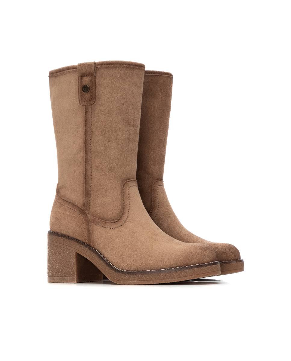 Botines de mujer con cremallera - Refresh - Beige Beige-5