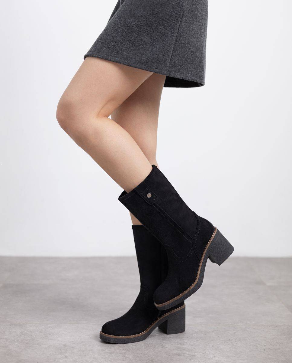 Botines de mujer con cremallera - Refresh - Negro Negro-2
