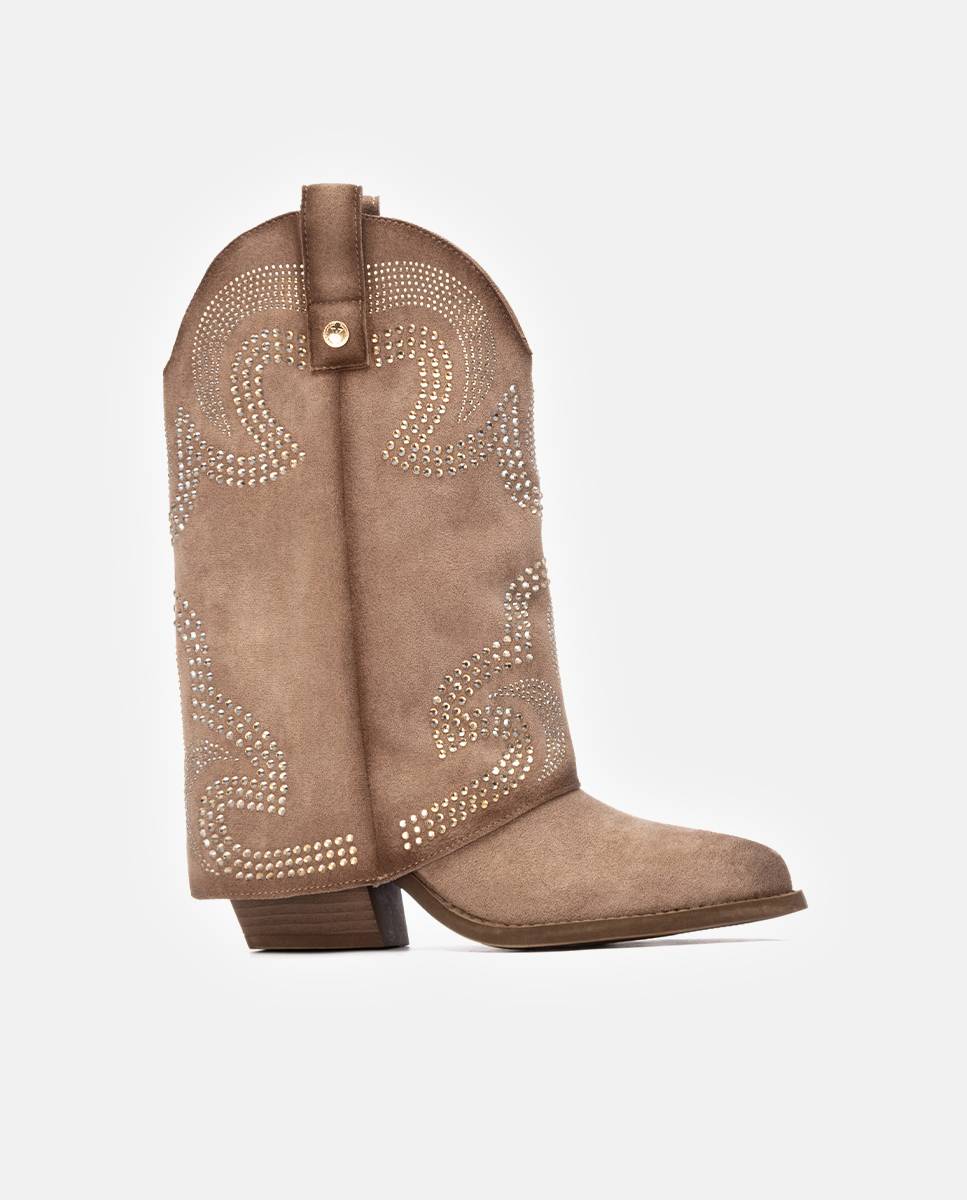 Botín de mujer con tacón - Xti - Beige Beige-1