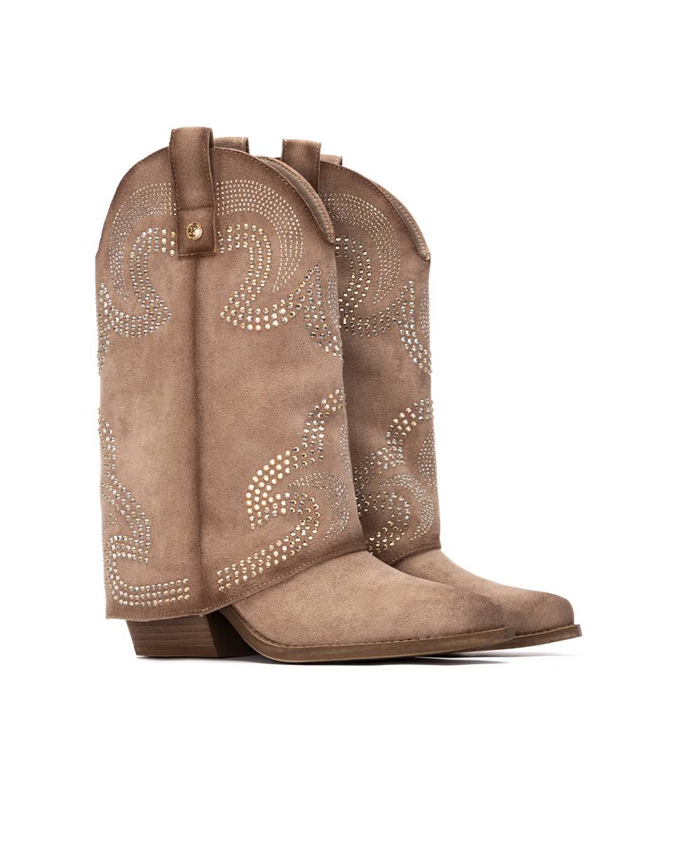 Botín de mujer con tacón - Xti - Beige Beige-4