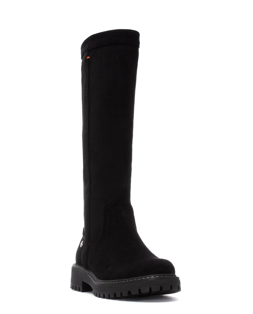 Bota de mujer con cremallera de antelina - Refresh - Negro Negro-3