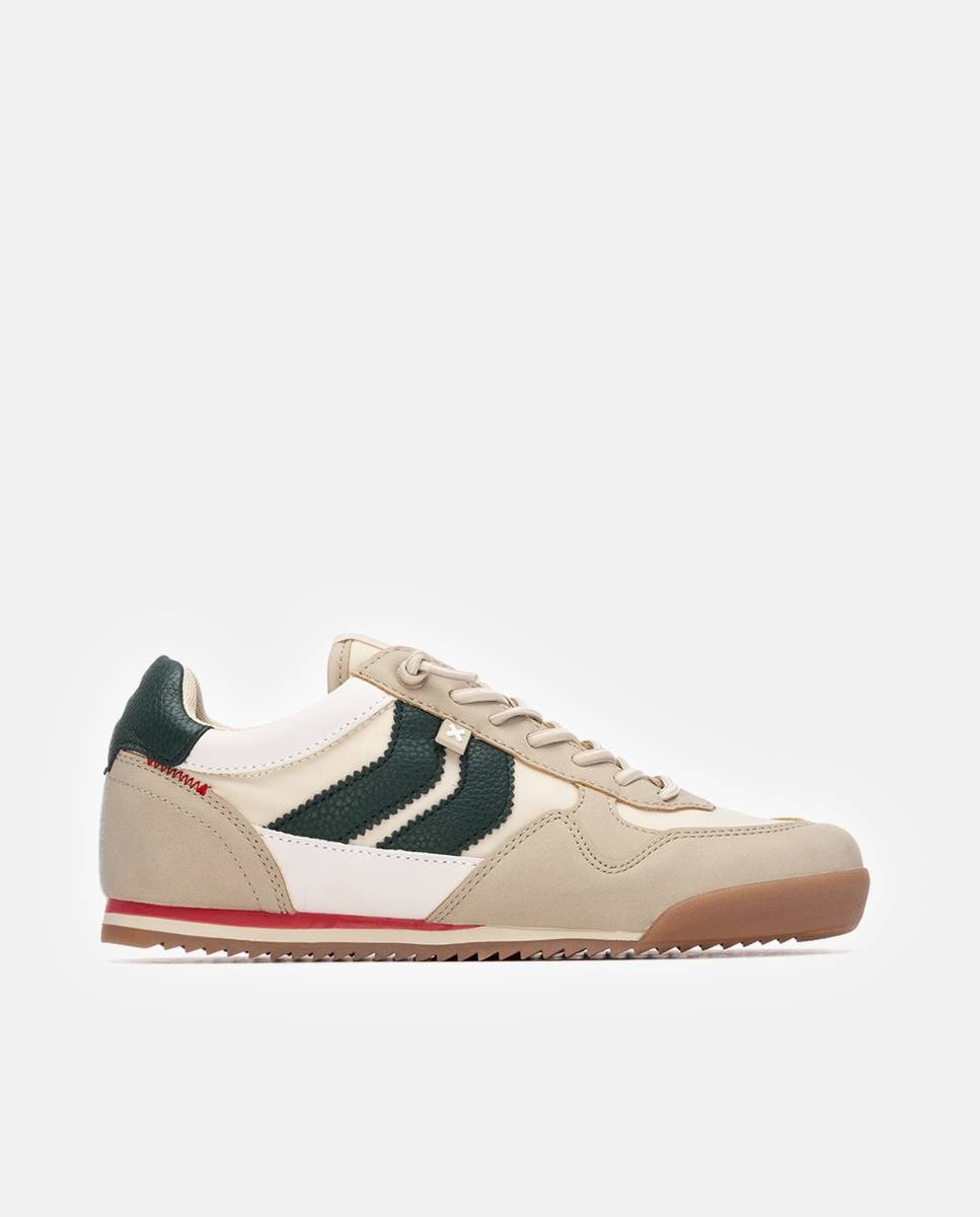 Zapatillas deportivas de mujer con cordones y suela baja - Xti - Beige Beige-1