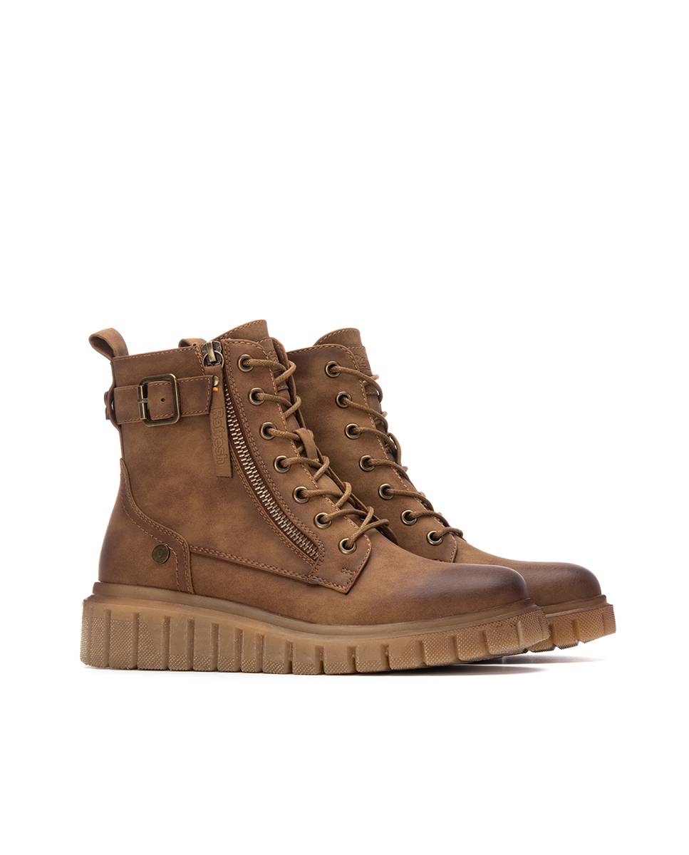 Botín de mujer con cordones - Refresh - Camel Camel-5