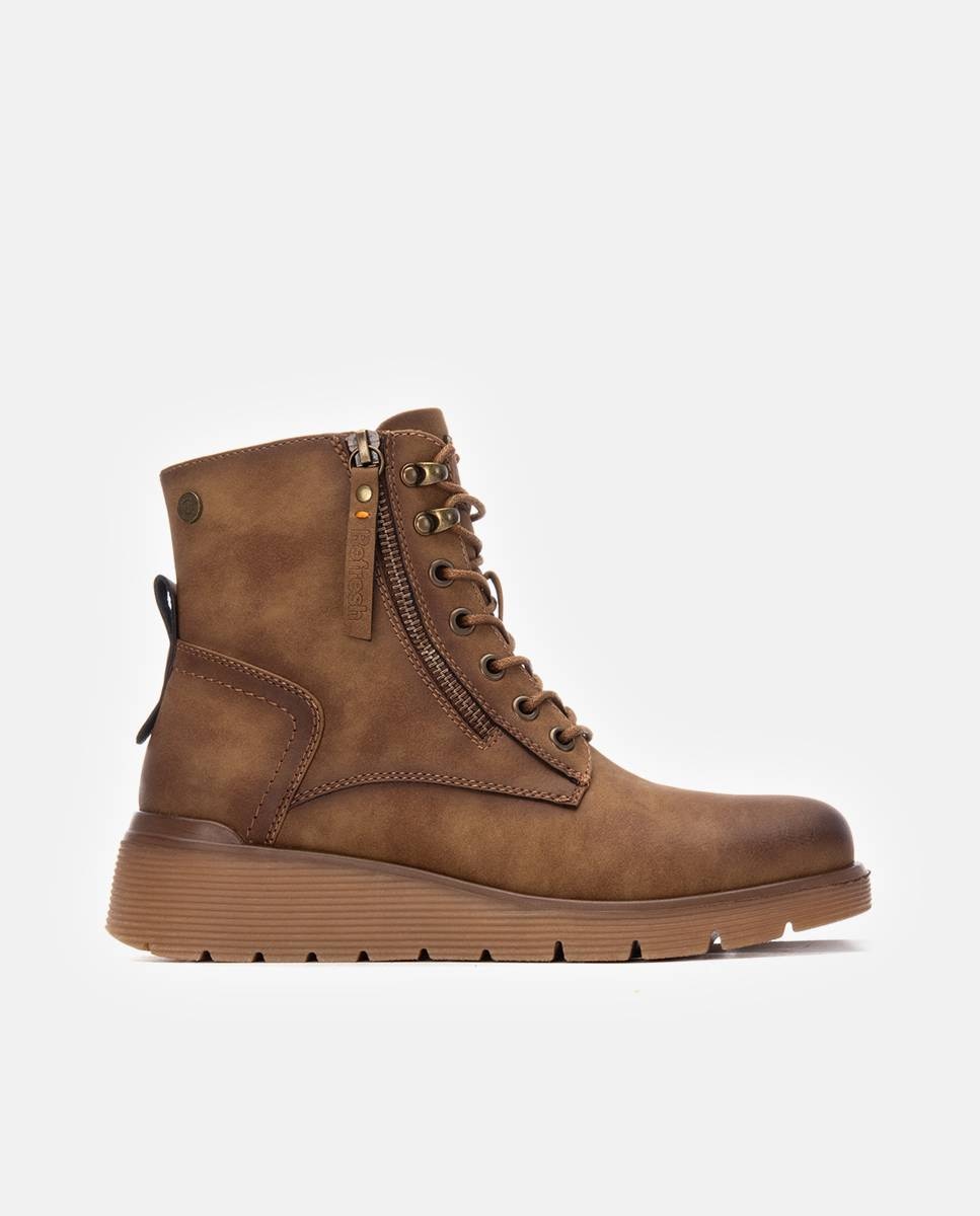 Botín de mujer con cordones - Refresh - Camel Camel-1
