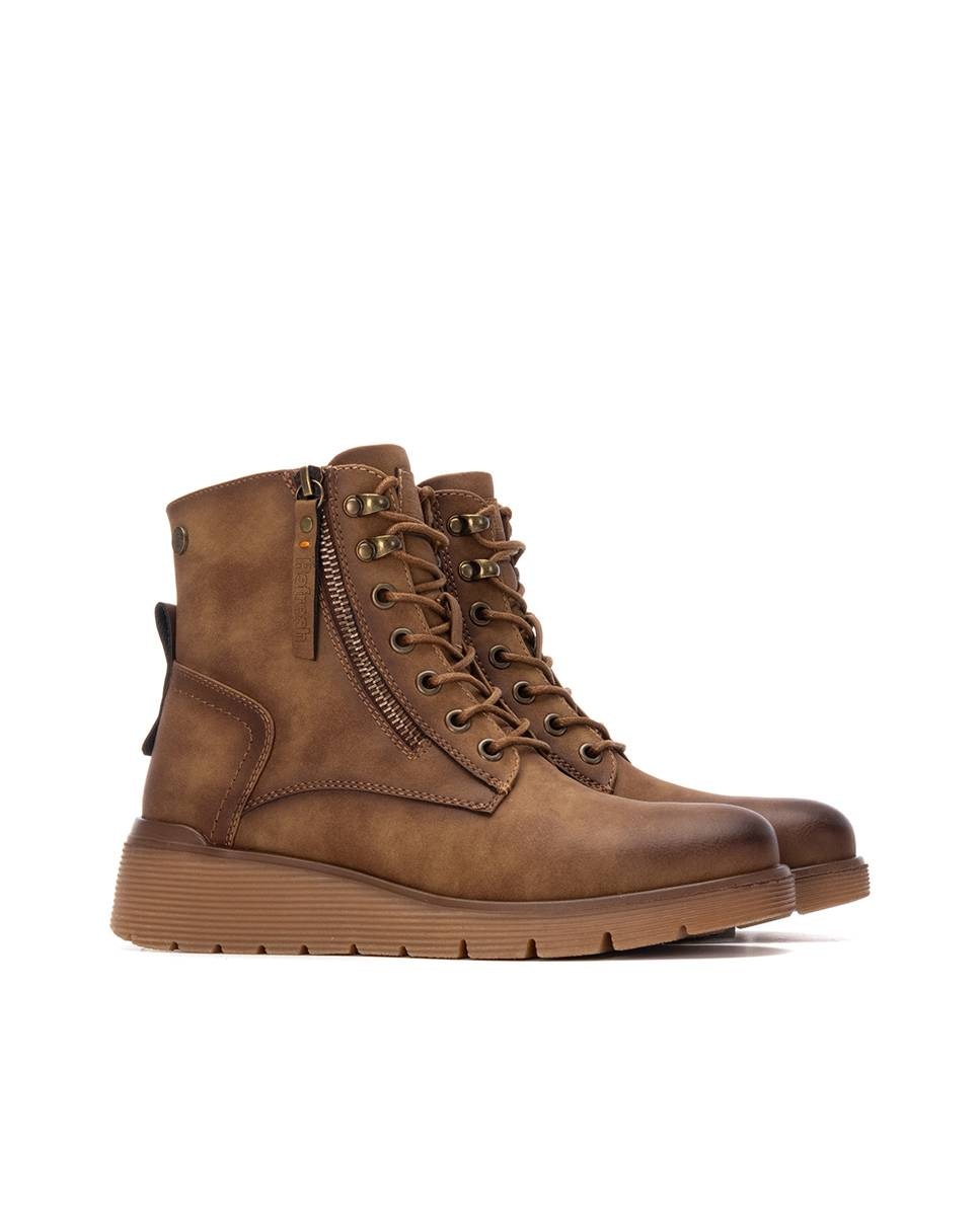 Botín de mujer con cordones - Refresh - Camel Camel-4