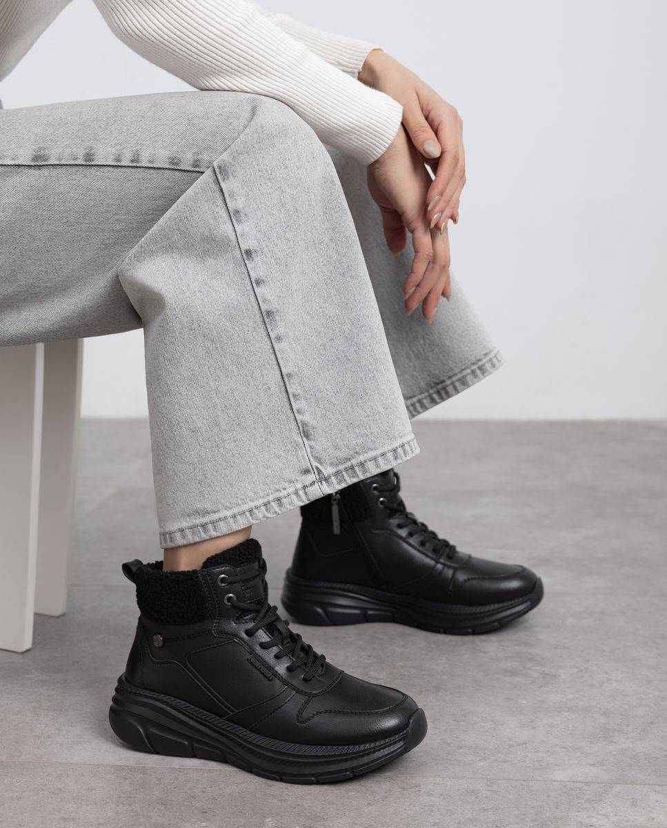 Botines de mujer con cremallera - Refresh - Negro Negro-2