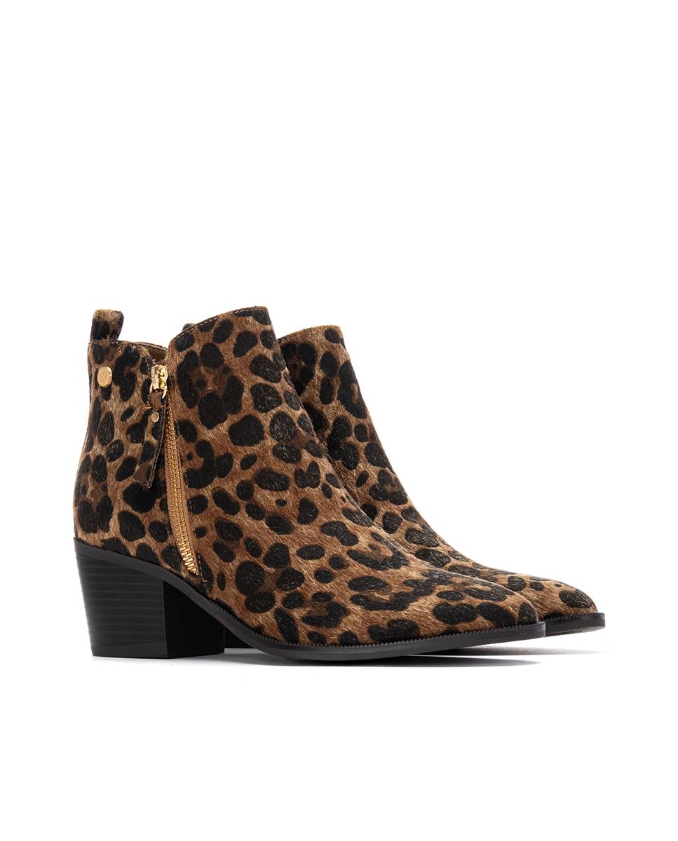Botines de mujer con cremallera - Xti - Camel Camel-4