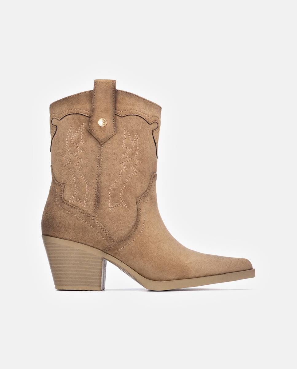 Botín de mujer con cremallera - Xti - Beige Beige-1