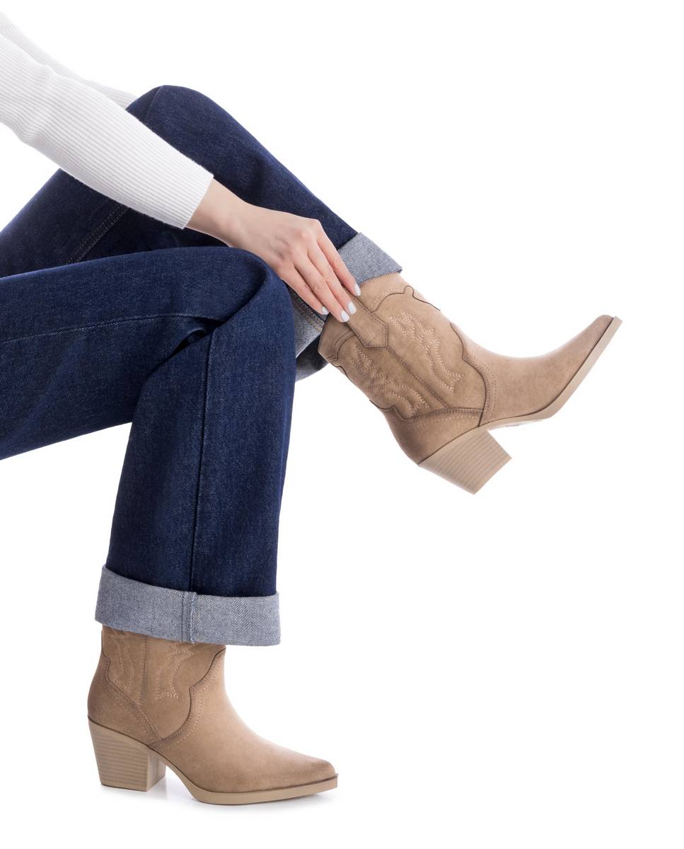 Botín de mujer con cremallera - Xti - Beige Beige-2