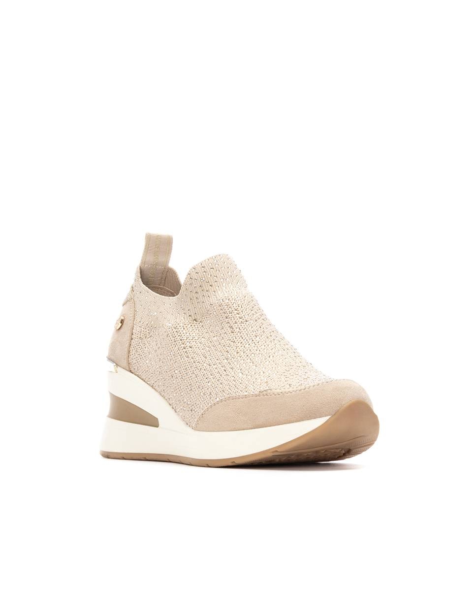 Zapatillas básicas de mujer con cuña - Xti - Beige Beige-3