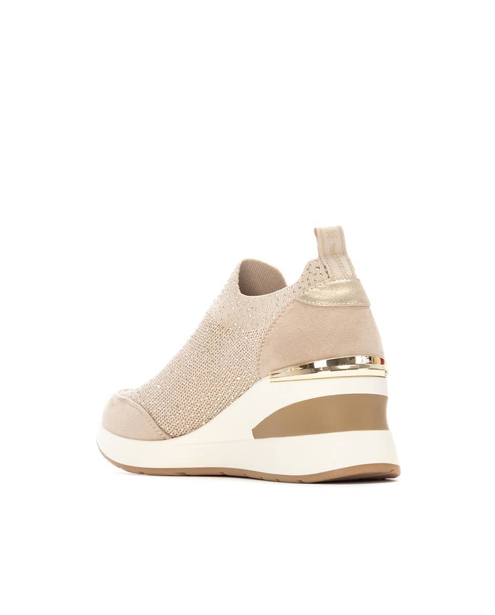 Zapatillas básicas de mujer con cuña - Xti - Beige Beige-4