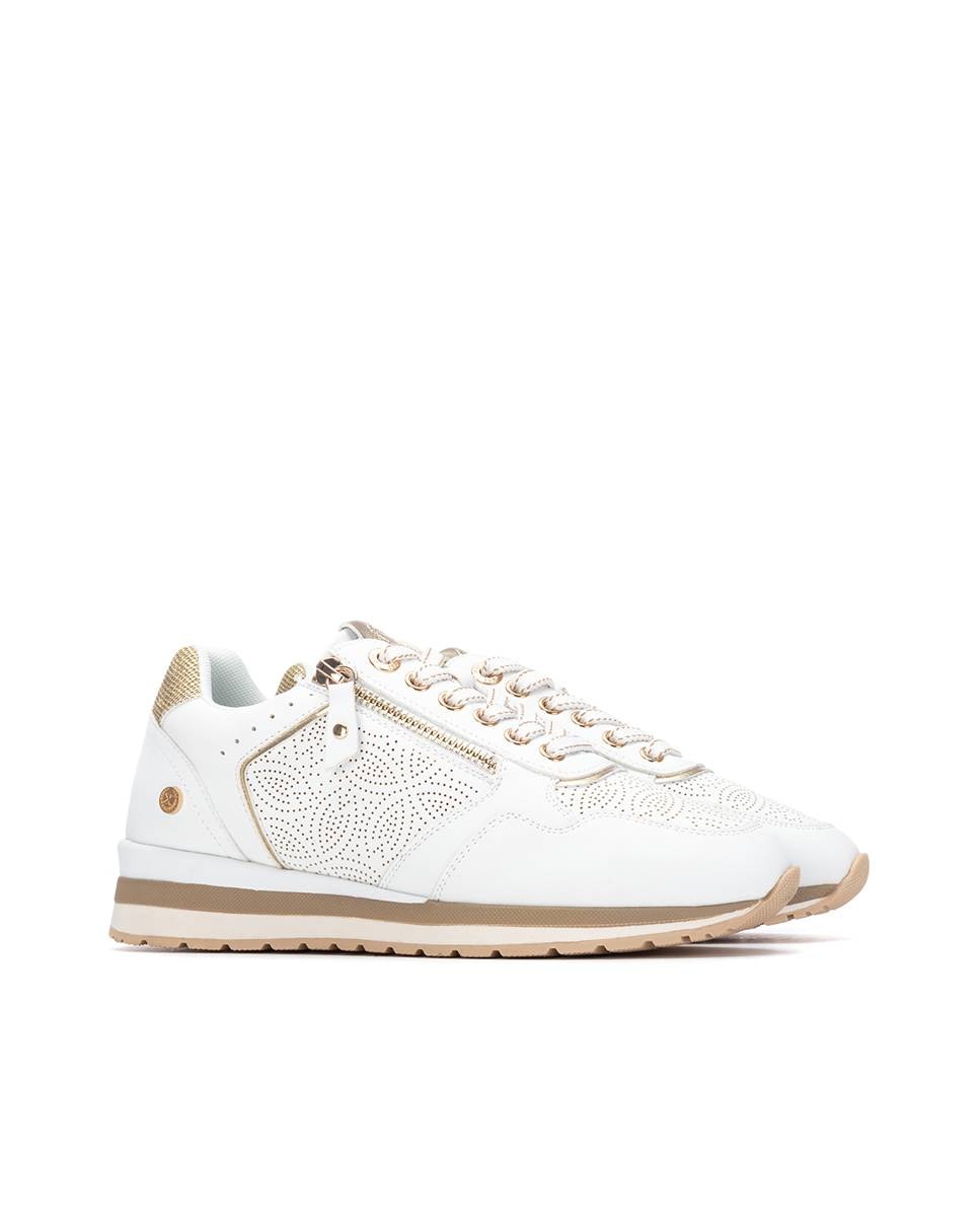 Zapatillas con cuña de mujer con cordones - Xti - Beige Beige-4