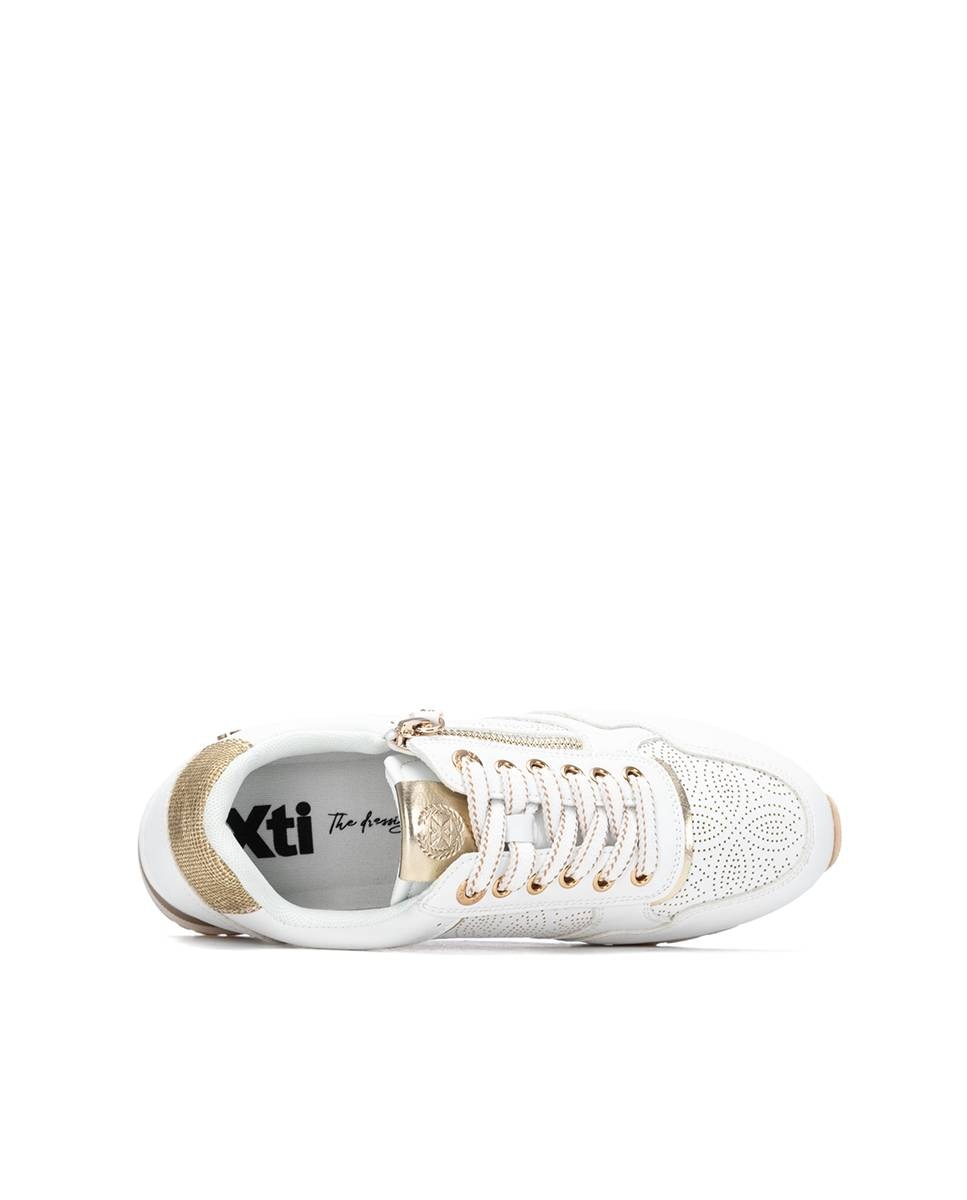 Zapatillas con cuña de mujer con cordones - Xti - Beige Beige-5