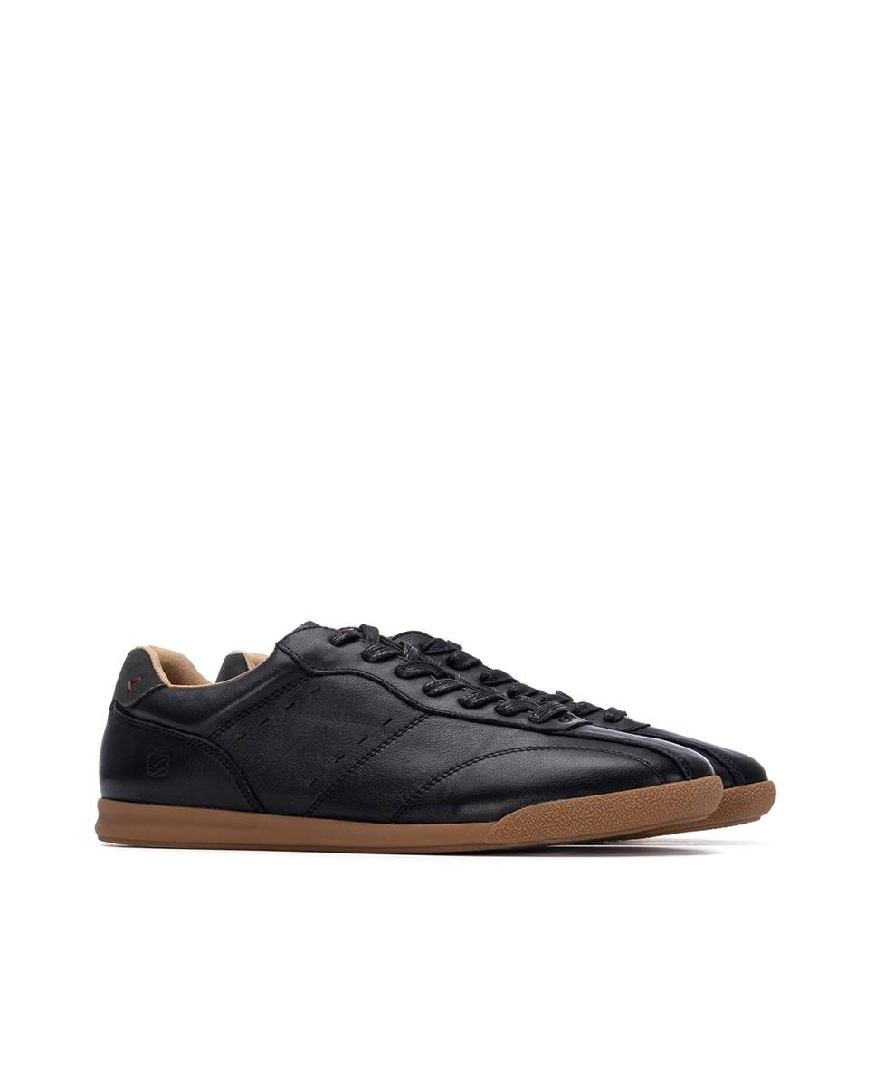 Imagen 4 de Zapatillas de hombre de cordones de piel - Carmela - Negro Negro