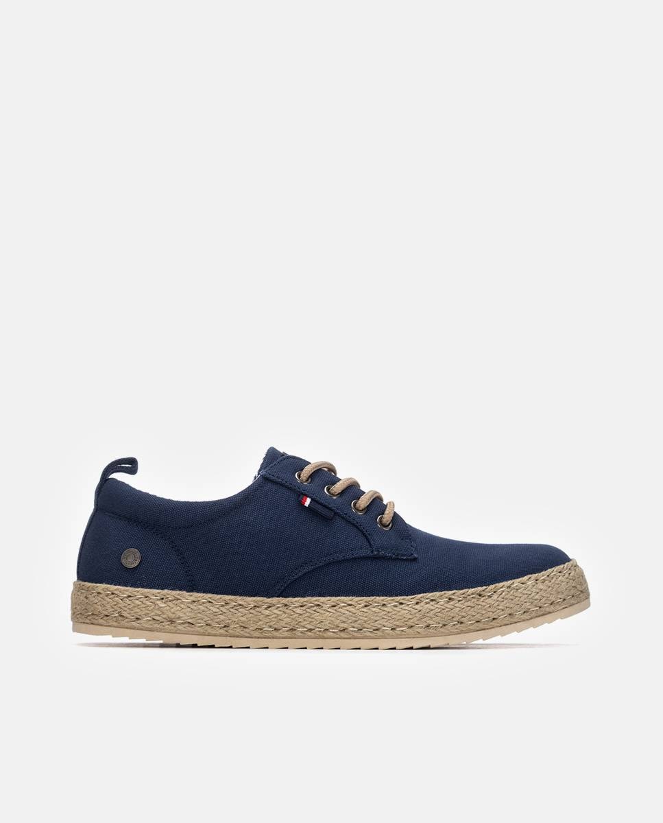 Refresh - Zapatos de hombre de lona con cordones y suela de yute.