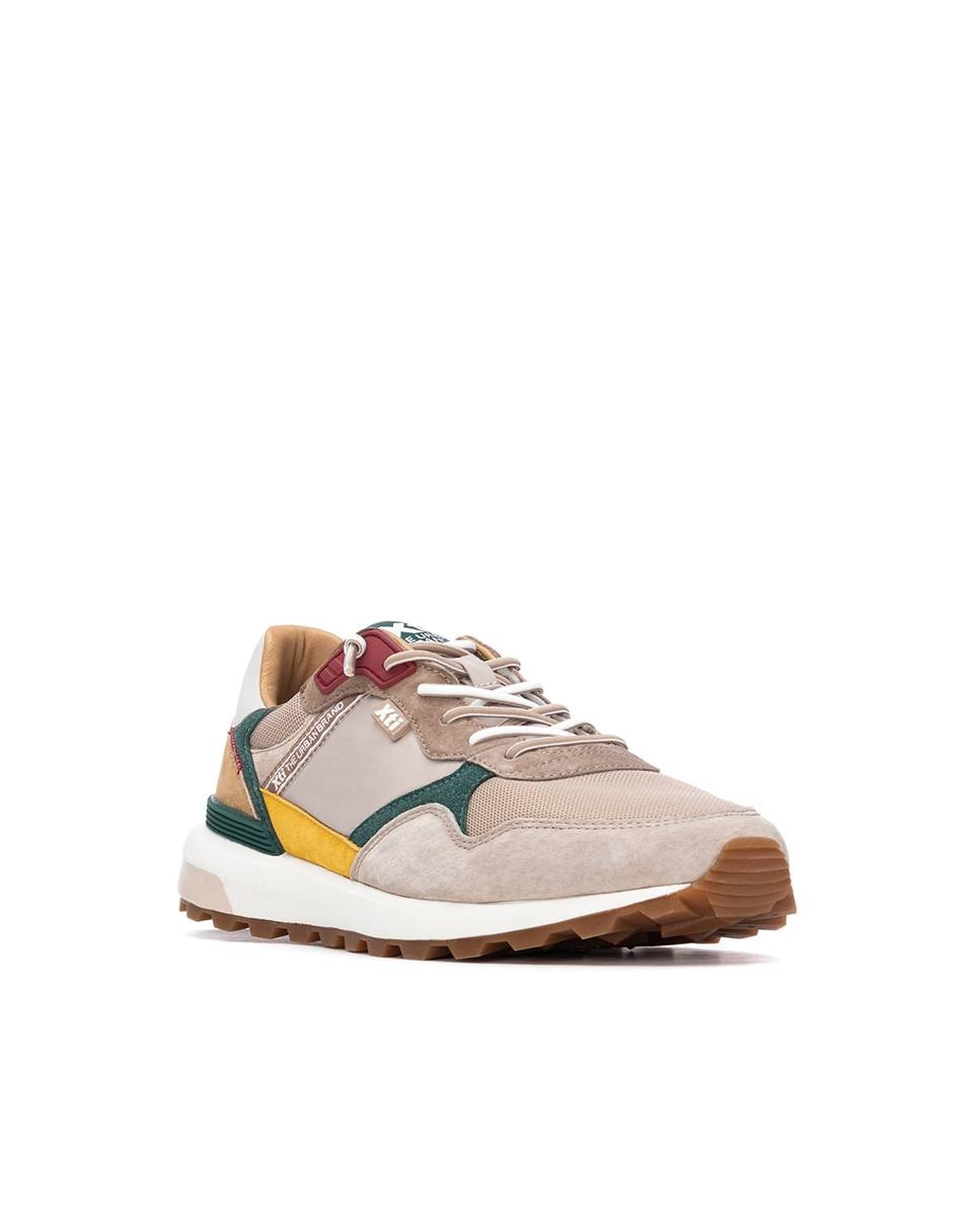Zapatillas de hombre de piel con cordones - Xti - Beige Beige-3