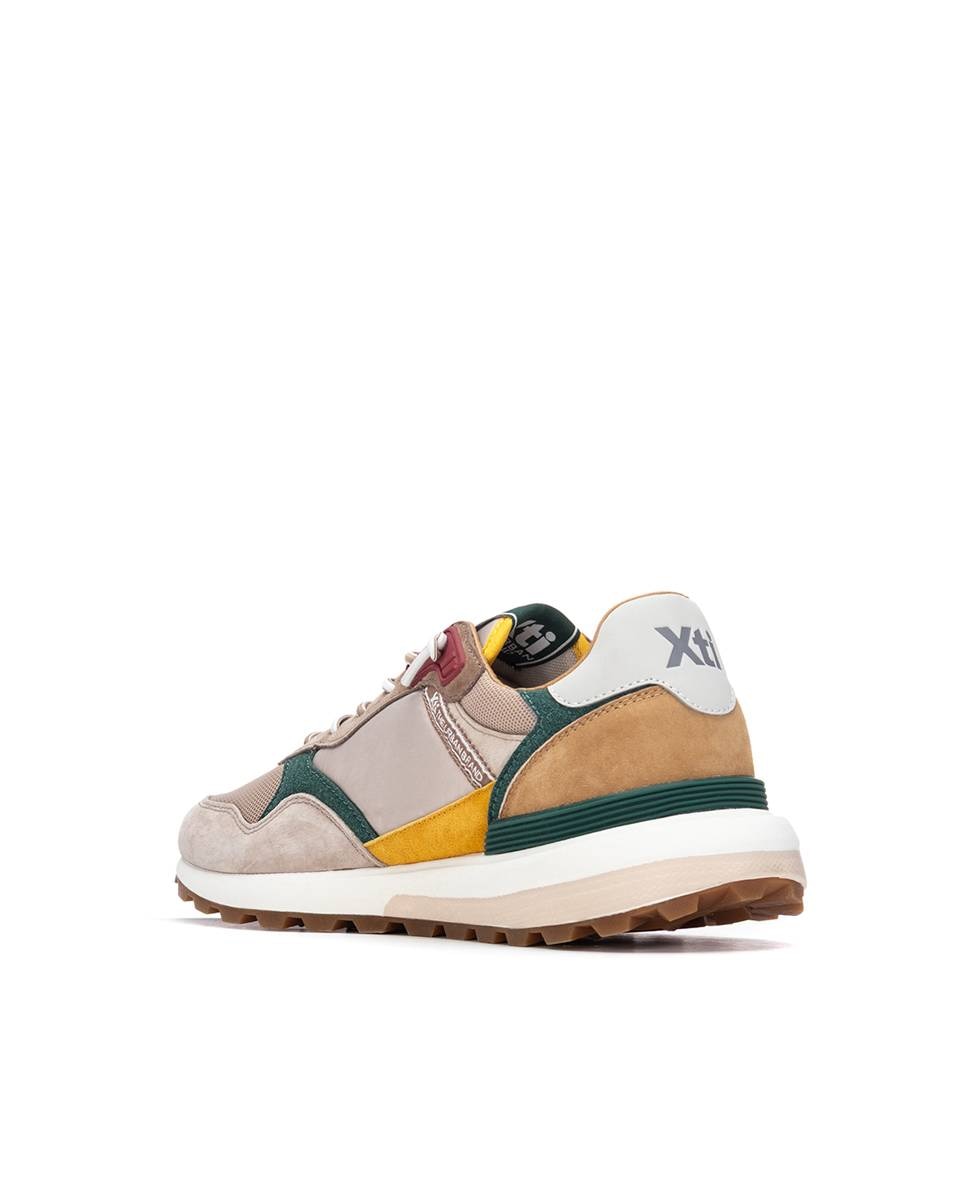 Zapatillas de hombre de piel con cordones - Xti - Beige Beige-2