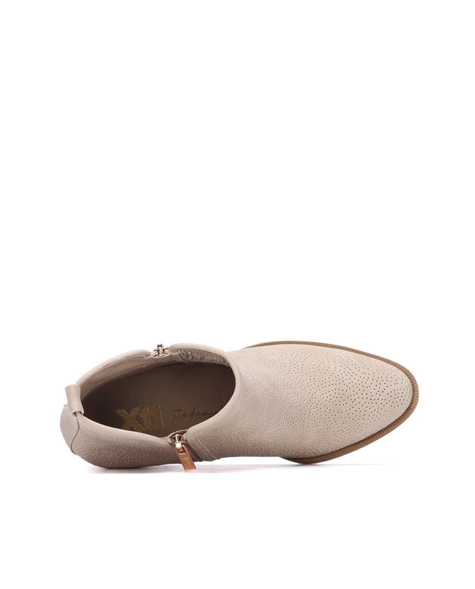 Botines básicos de mujer con tacón y cremallera - Xti - Beige Beige-5