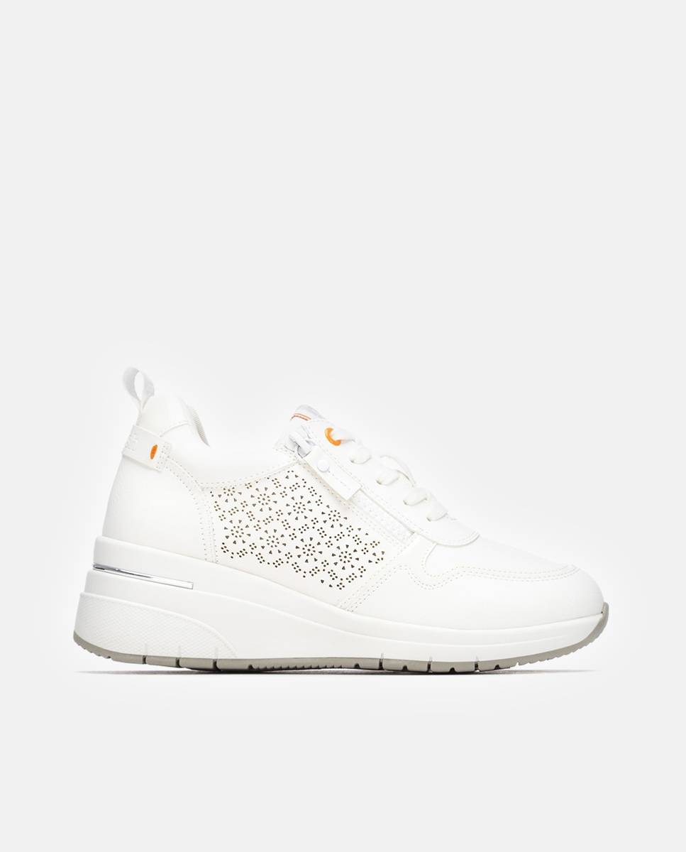 Zapatillas básicas de mujer con cremallera - Refresh - Blanco Blanco-1