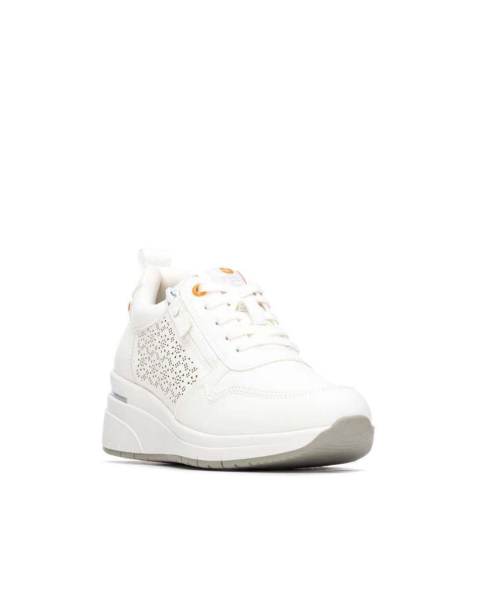 Zapatillas básicas de mujer con cremallera - Refresh - Blanco Blanco-3
