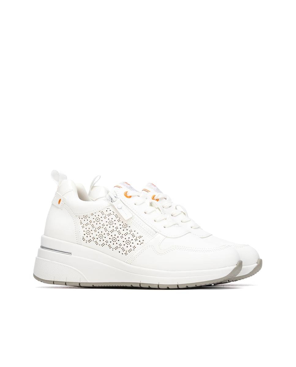 Zapatillas básicas de mujer con cremallera - Refresh - Blanco Blanco-4