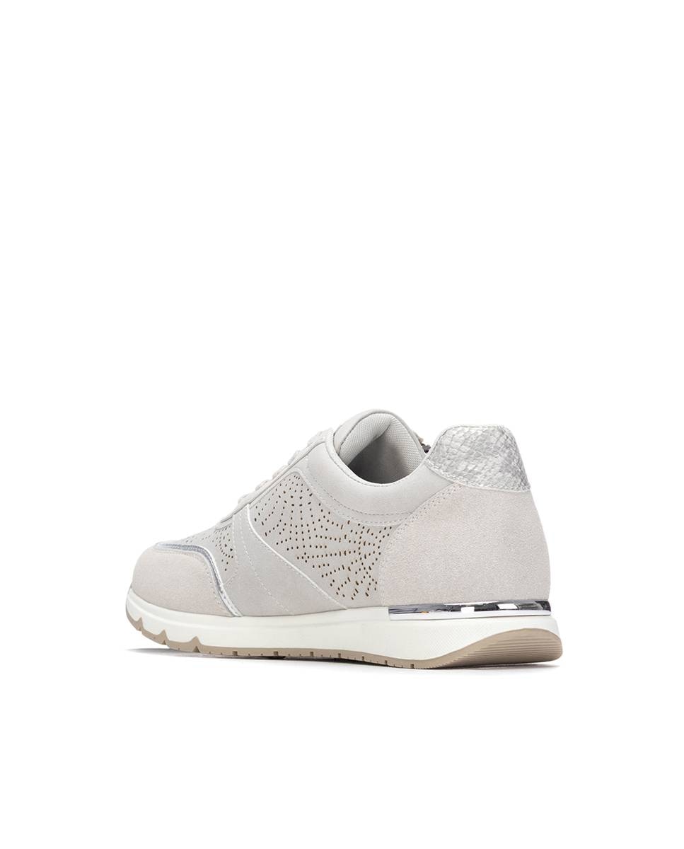 Zapatillas básicas de mujer con cordones y cremallera lateral - Refresh - Blanco Blanco-2