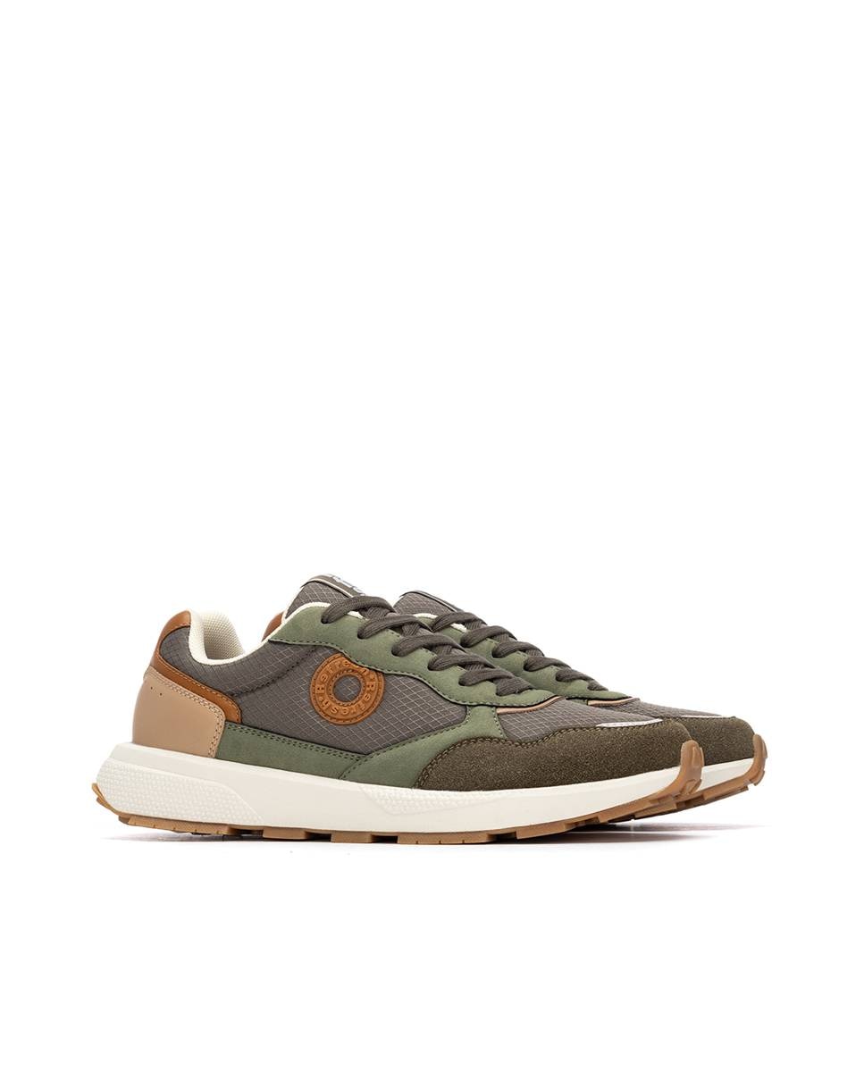 Zapatillas de hombre elásticas con cordones - Refresh - Kaki Kaki-4