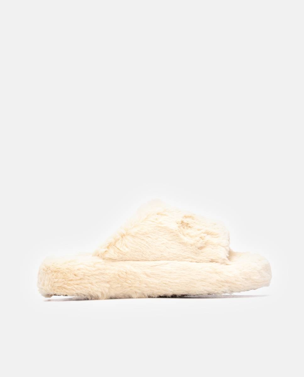 Zapatilla de casa de mujer con pelo - Xti - Beige Beige-1