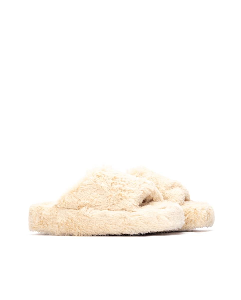 Zapatilla de casa de mujer con pelo - Xti - Beige Beige-5