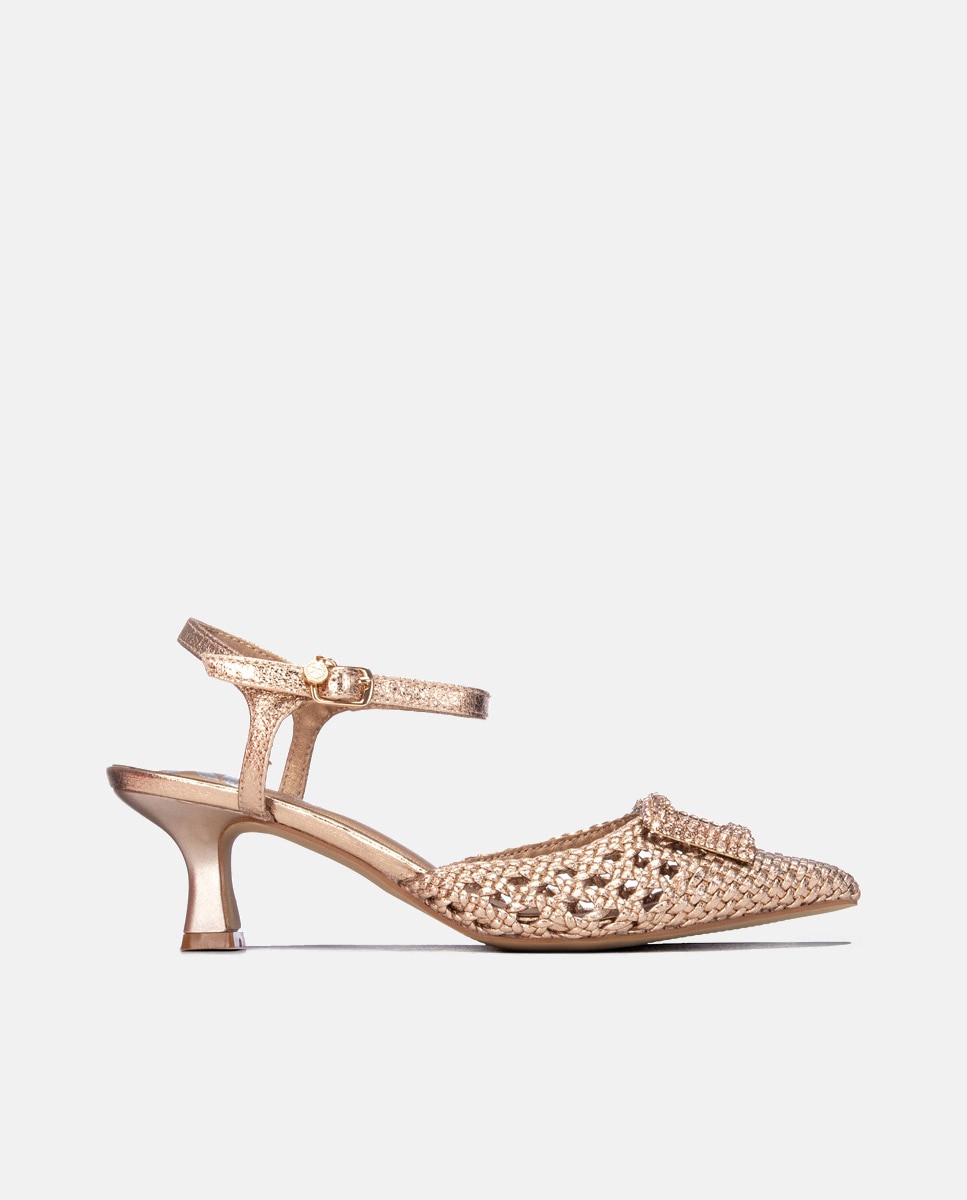 Xti - Sandalias de mujer con tacón y cierre de hebilla.