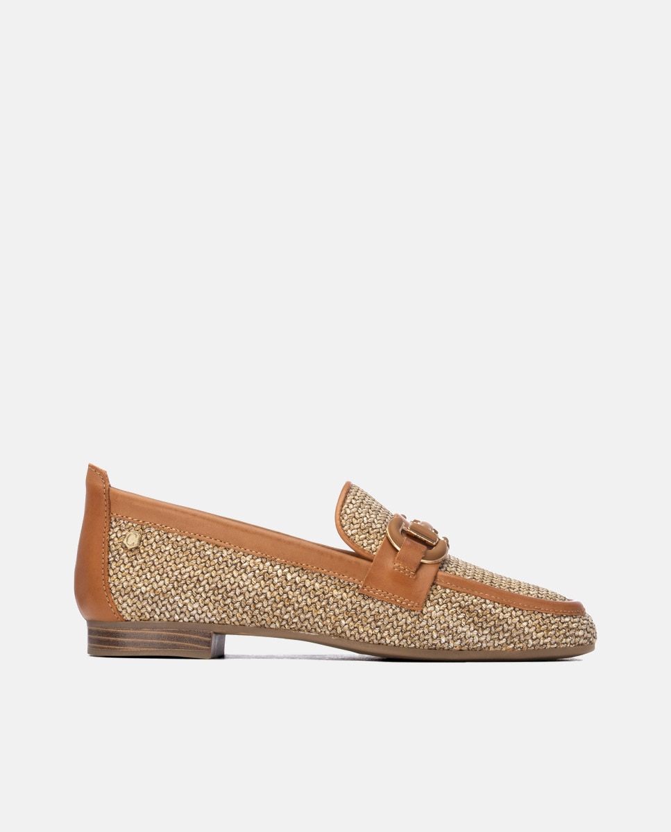 Carmela - Mocasines planos de mujer de rafia.