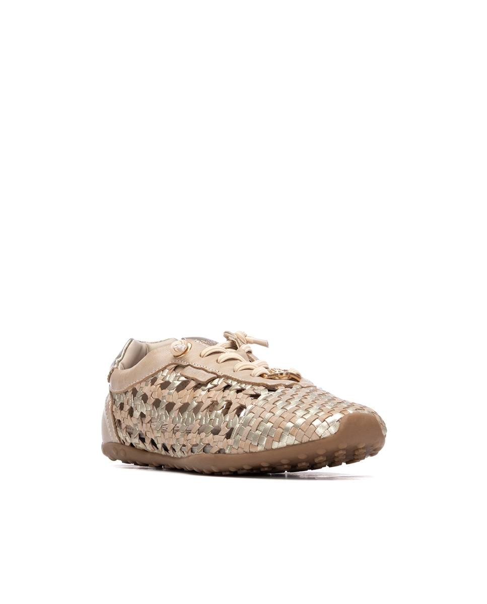 Zapatillas básicas de mujer de piel troquelada - Carmela - Beige Beige-3